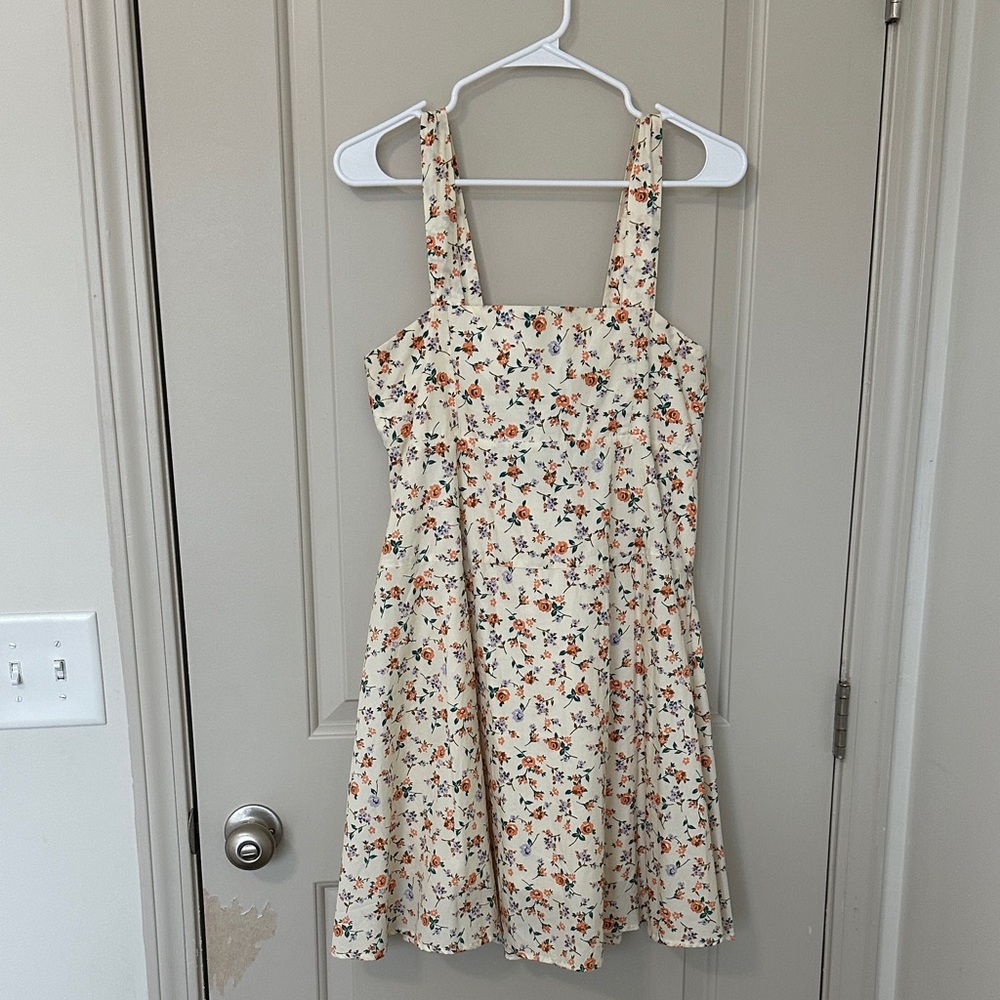 Blu Pepper Floral Cream Dress